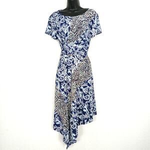 BCBGMaxAzria Faux Wrap Asymmetrical Dress Size L